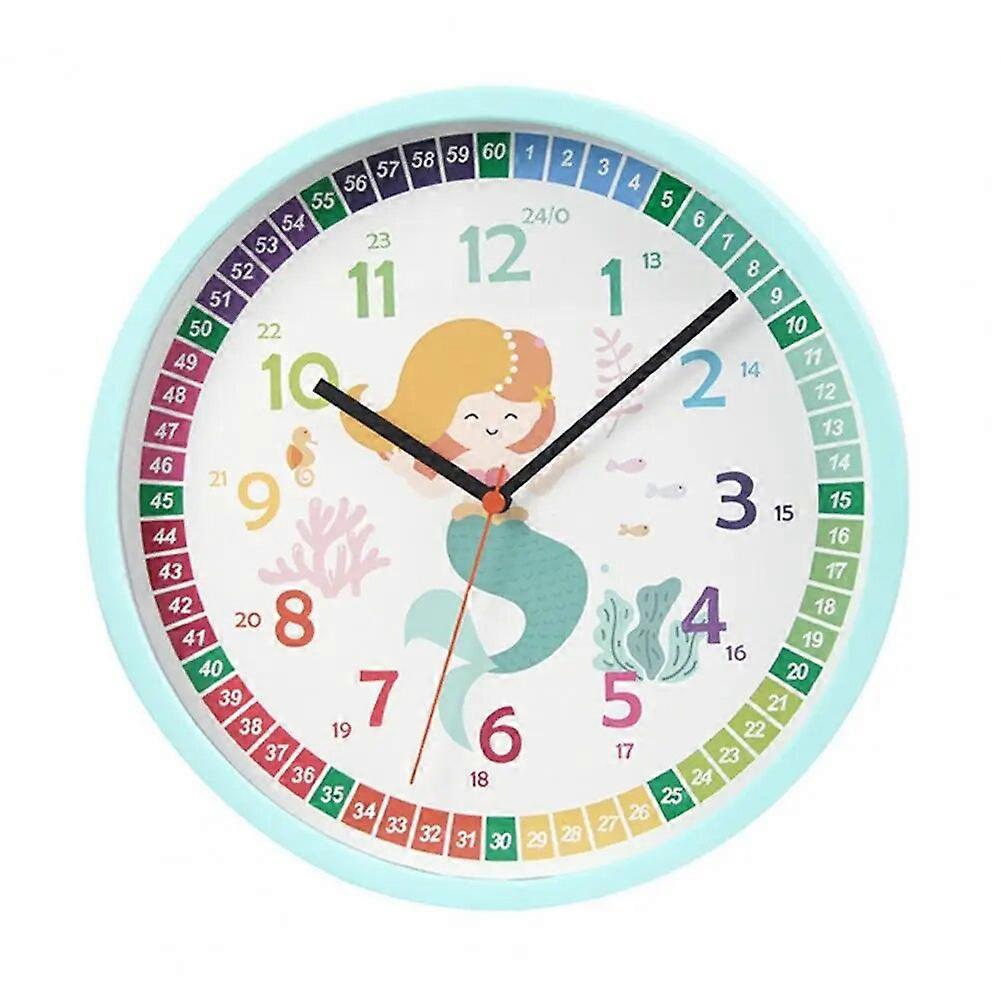 Kids Wall Clock Cartoon Creative Early Education Learning Multi-style Color Decoration Round Alarm Big Number Print Teaching