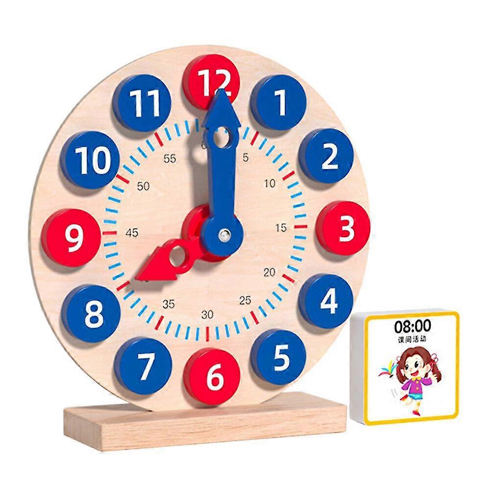 1 Set Kids Wood Clock Toy Children Educational Clock Model Time Learning Clock Plaything