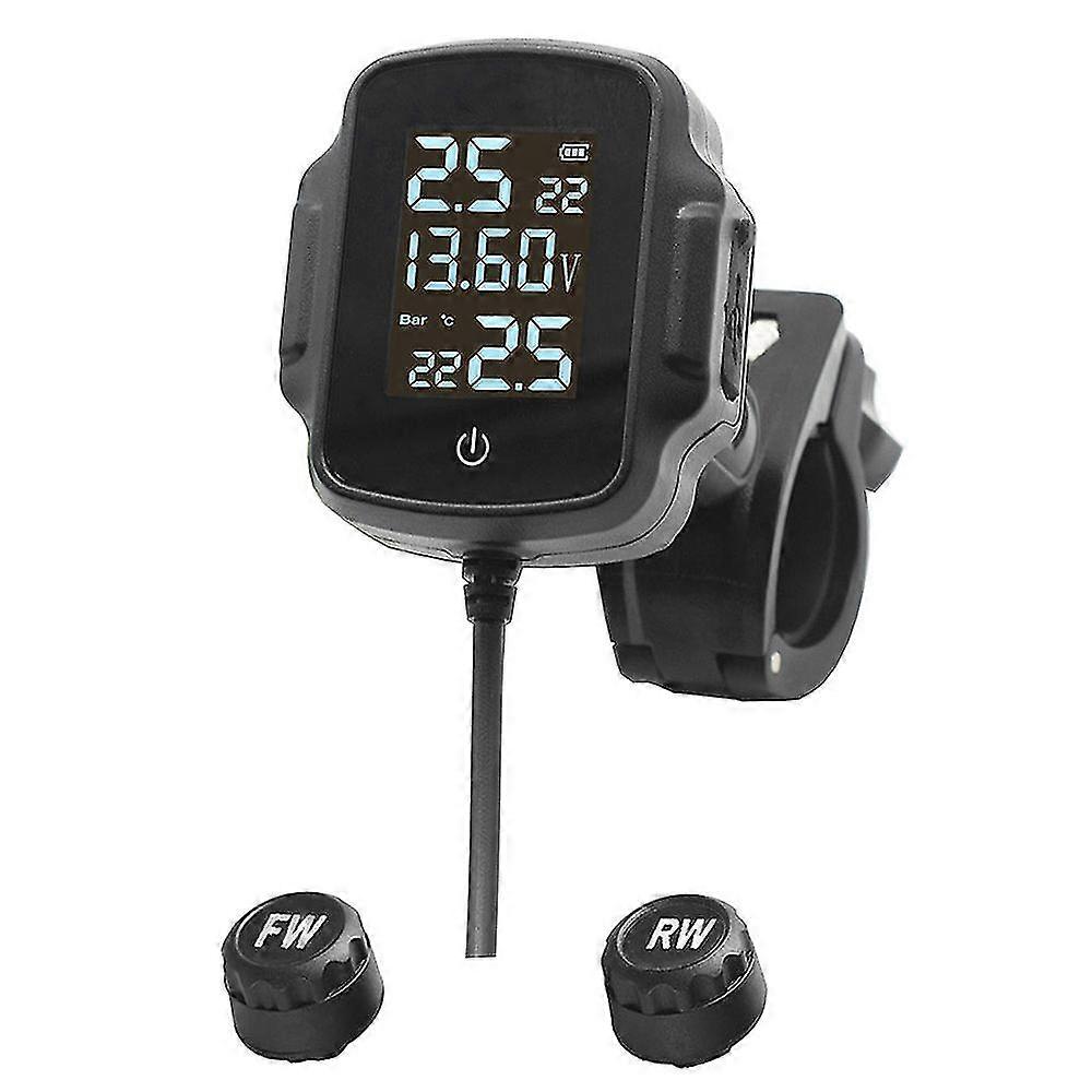Motorcycle Tpms Motorbike Tire Pressure Monitoring System Tyre Temperature Alarm System With Qc 3.0