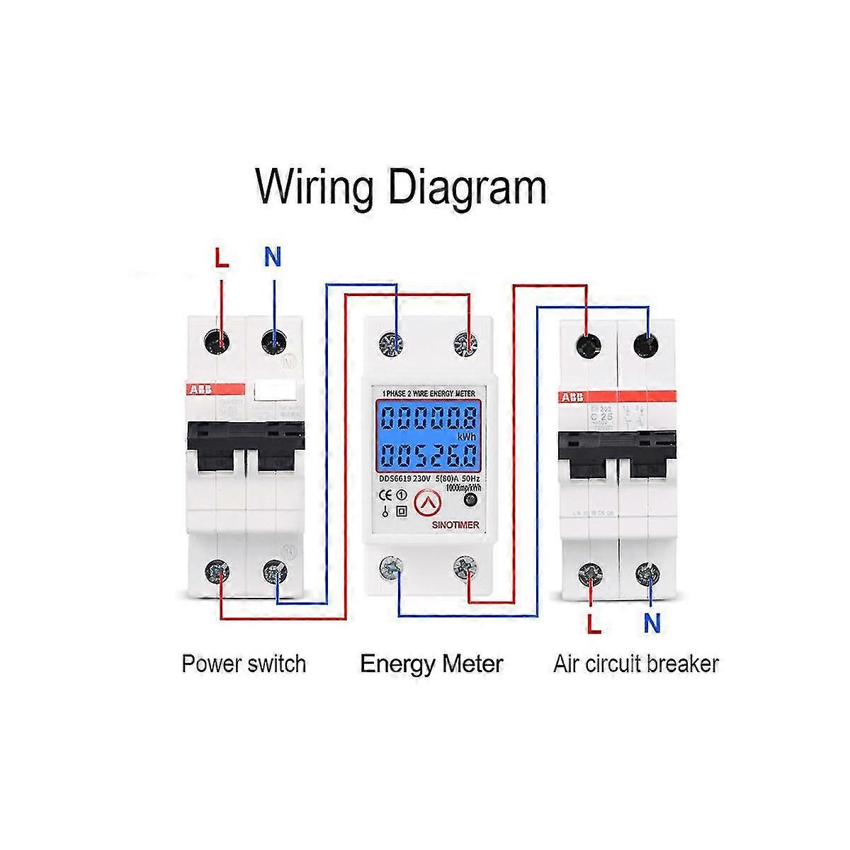 Din Rail Digital Single Phase Reset Zero Energy Meter Kwh Voltage Current Power Consumption Meter