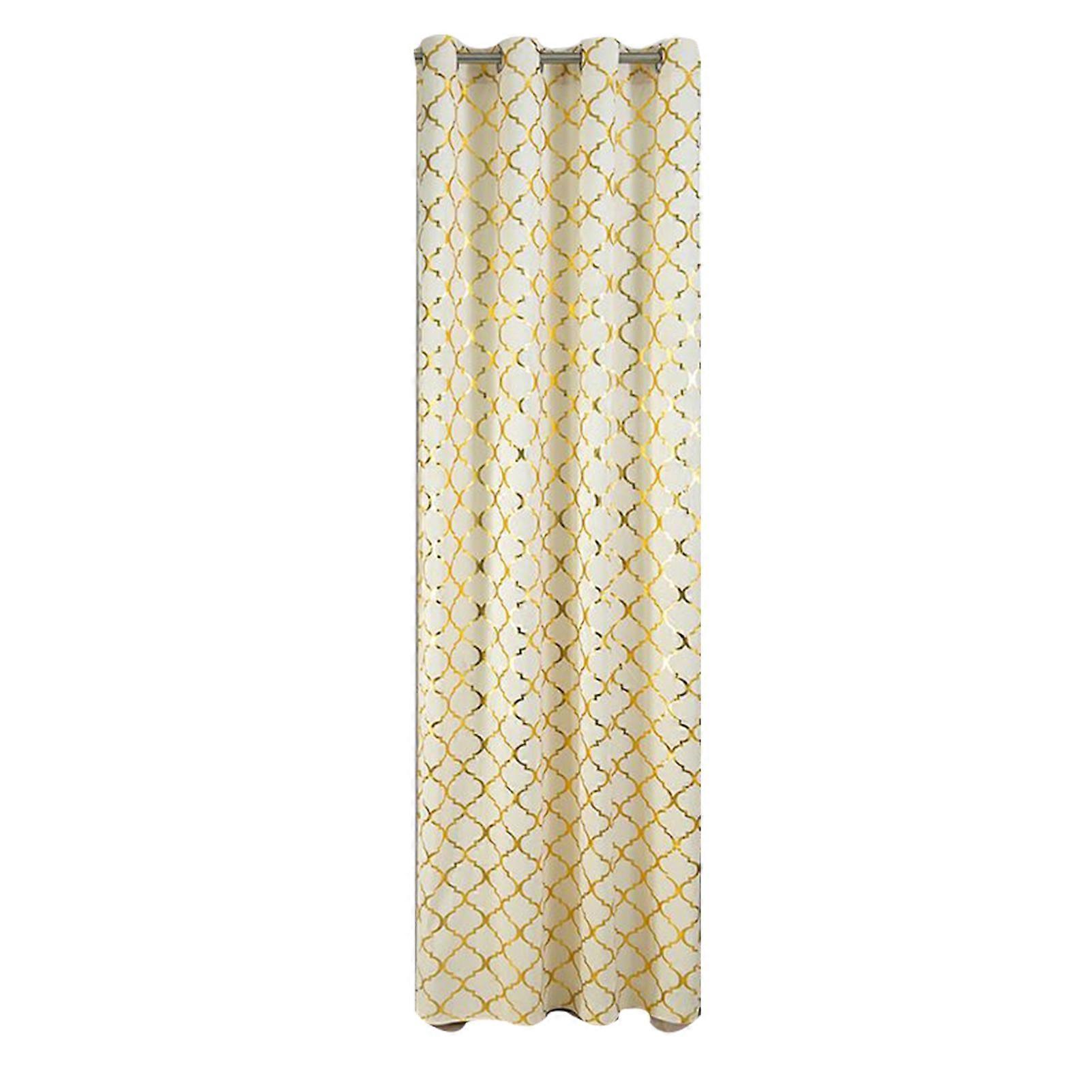 Window Curtain Opaque Thermal Insulated Polyester Lantern Bronzing Curtain Drape for Living Room
