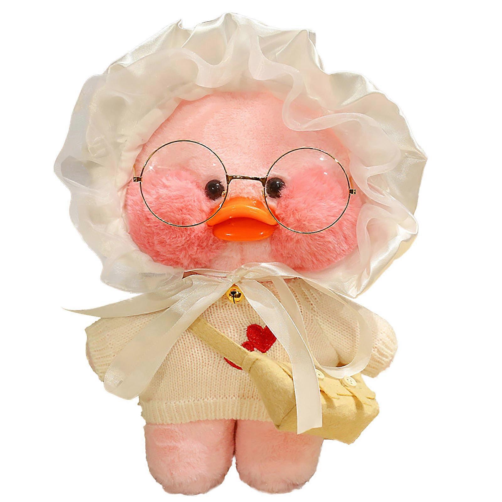 30cm carino LaLafanfan caffè giallo anatra peluche giocattolo creativo farcito anatra morbida bambola animale bambole giocattoli bambino regalo di compleanno per ragazza