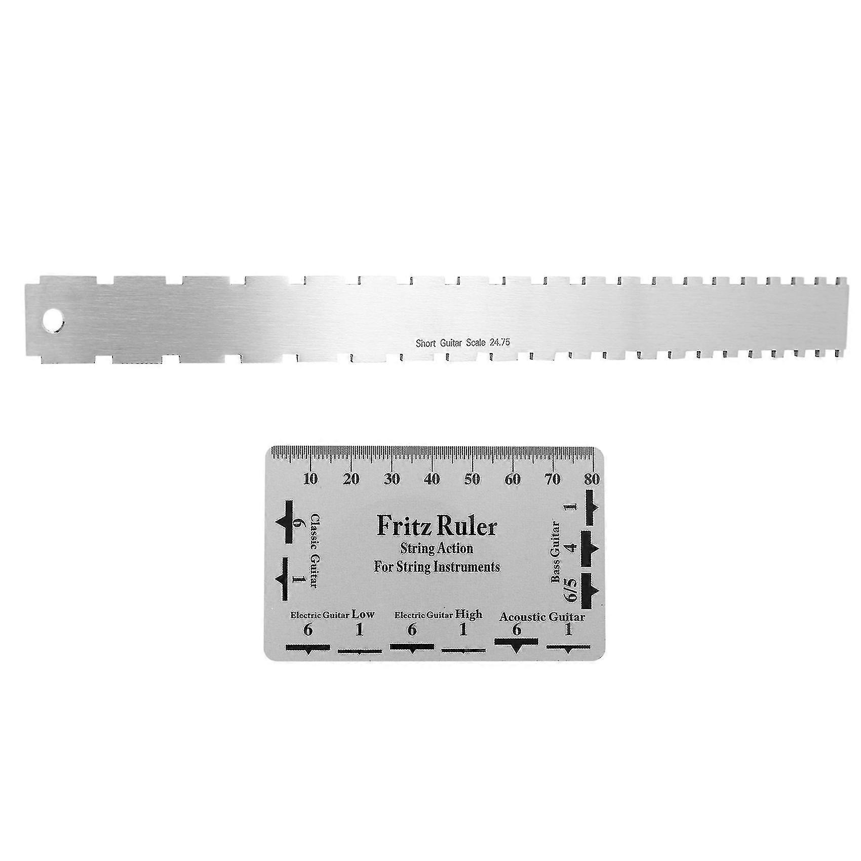 Guitar Neck Notched Straight Edge Tool With String Action Ruler Gauge