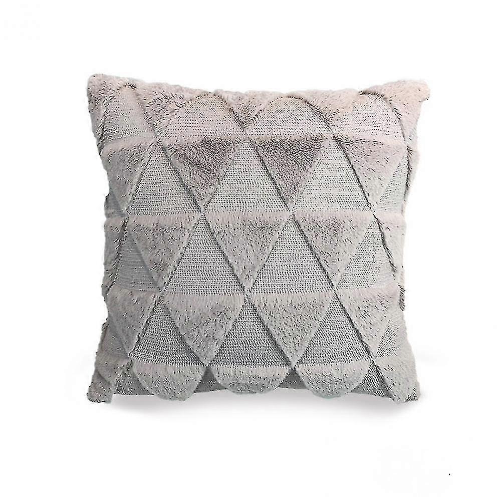 (Gray)Traingle Plush Hug Pillowcase