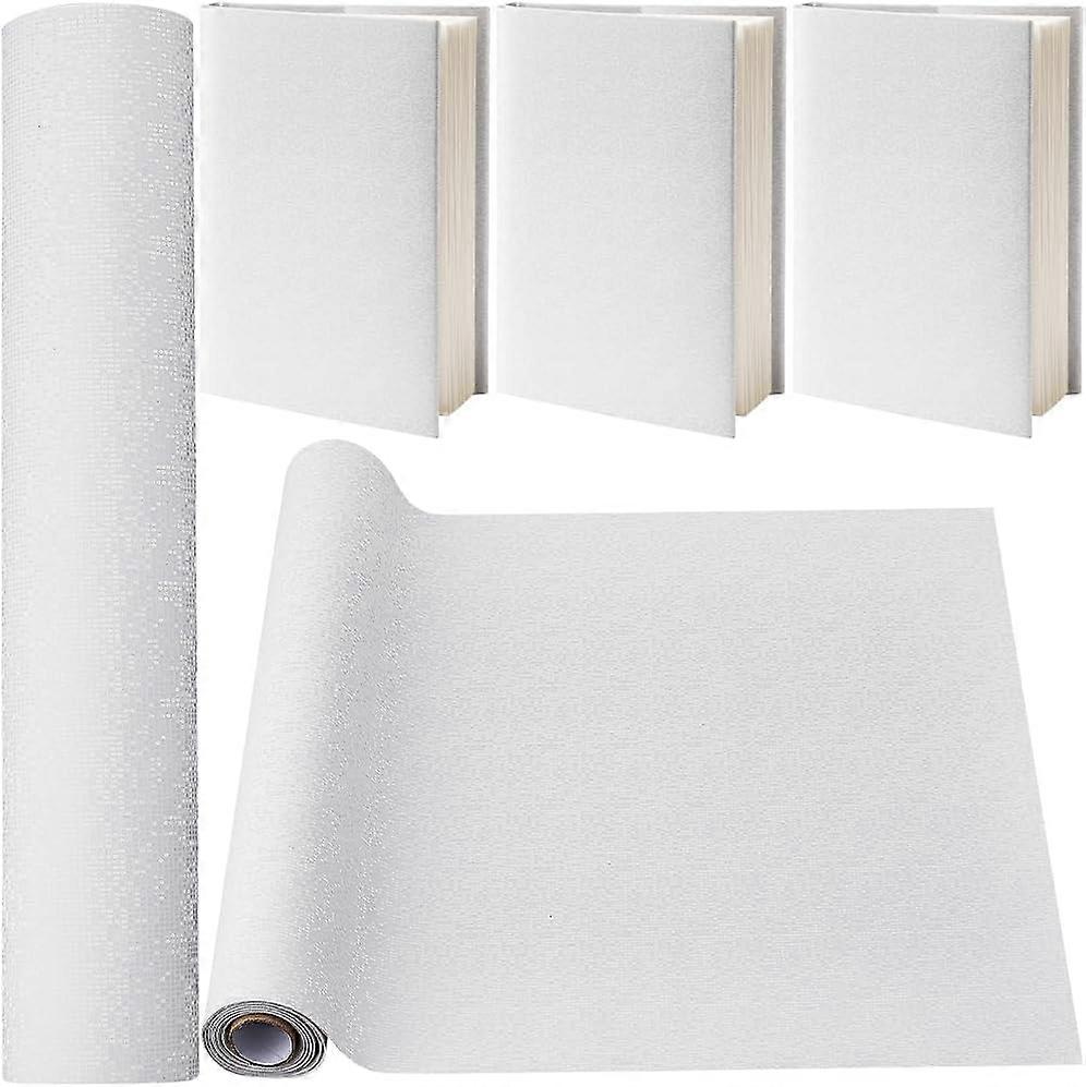 51 x 11.8in Book Cloth for Books Binding White PU Leather Fabric Laser Pattern Surface Non-Woven Base Covering Protector A4-A8 Bookcover Album Scrapbo