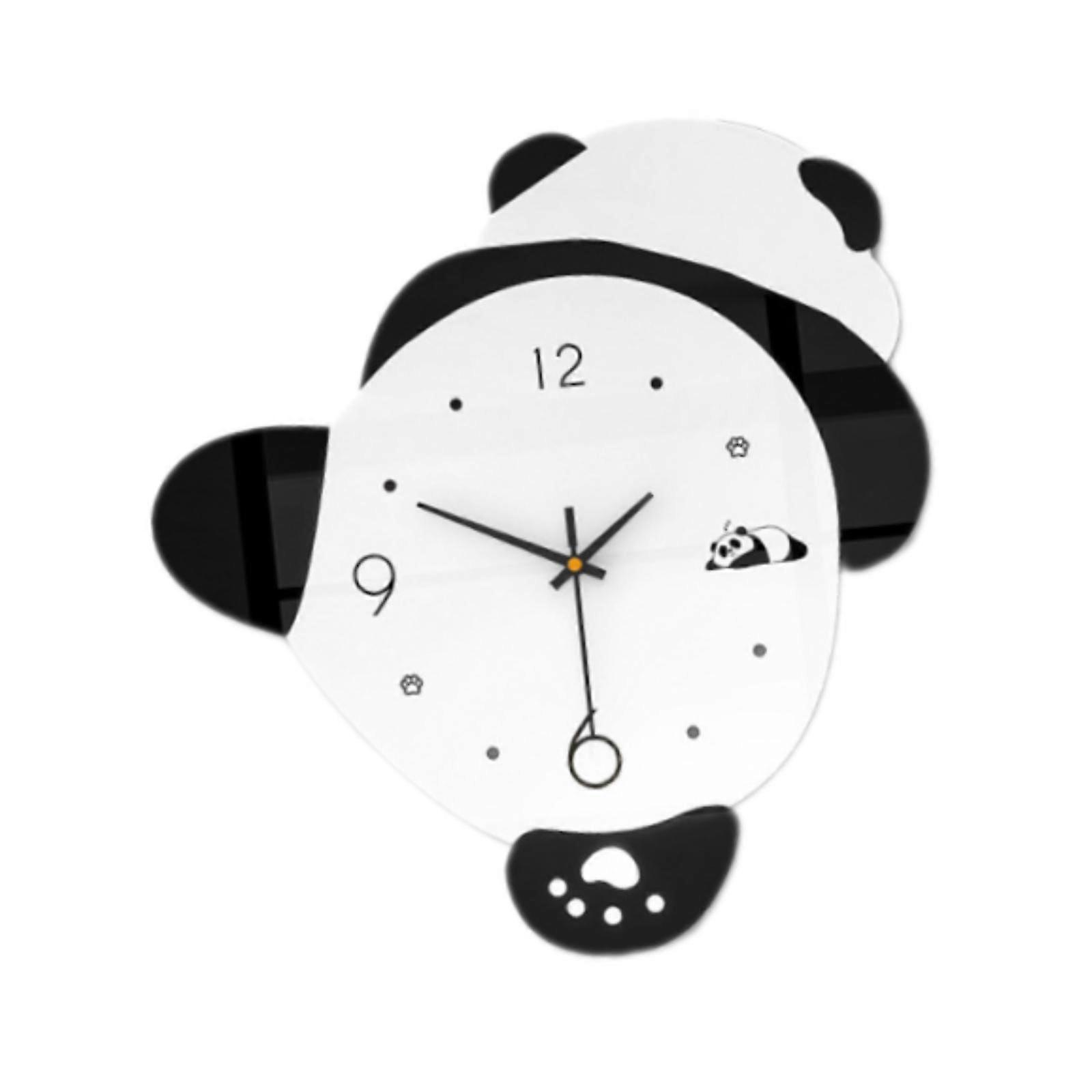 Panda Shape Wall Clock Easy to Read Wall Clock for Dining Bathroom Kitchen L