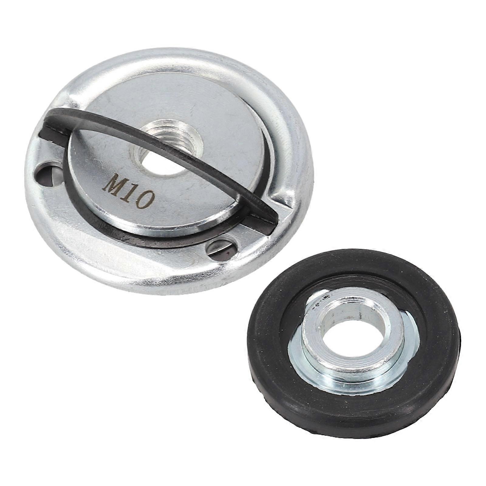 2pcs M10 Thread Angle Grinder Inner Outer Flange Nut Set Tools Quick Release Self-Locking Pressing Plate Power Chuck Set