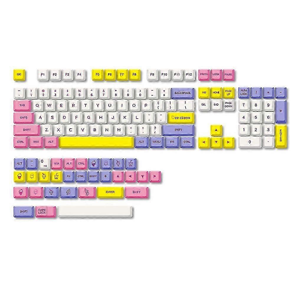 Ice Cream Keycaps Set 135 Keys Xda Profile Dye Sublimation Pbt Full Keycaps Set For Mechanical Keyb