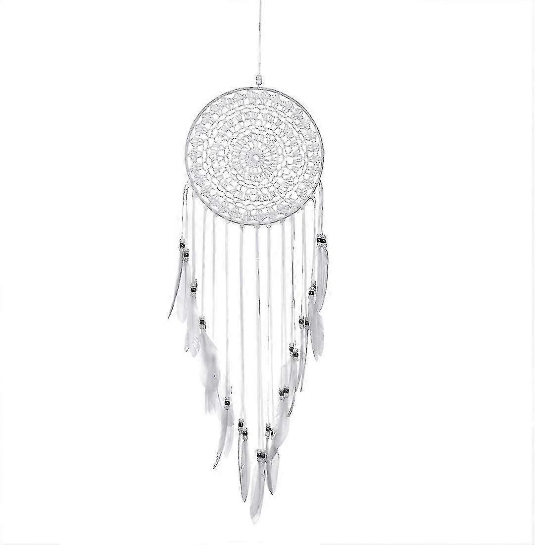 White Feather Dream Catcher Wall Hanging