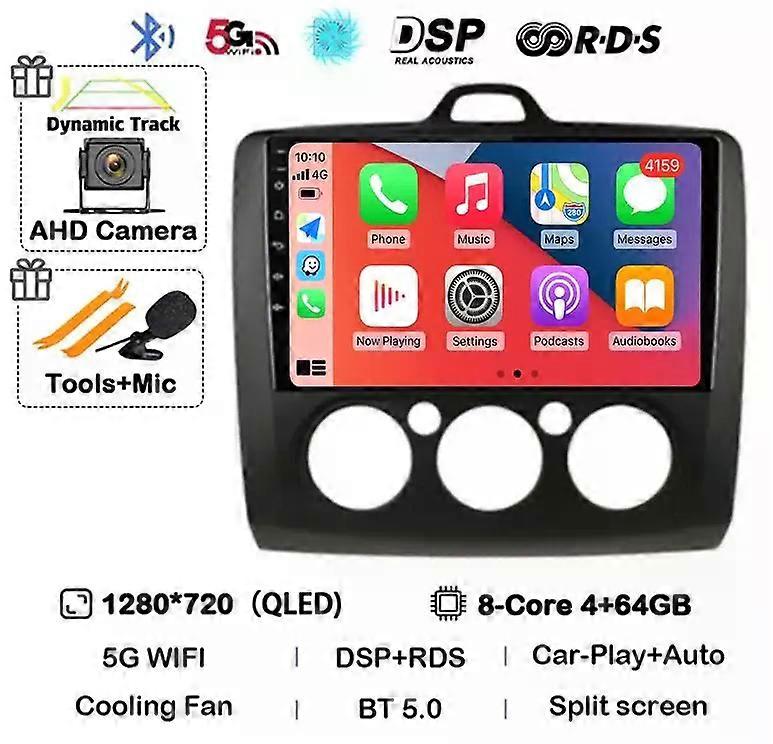 Android 14 Carplay Dsp Wifi + 4g per Ford Focus 2 3 Mk2 Mk3 2004 2005-2011 Autoradio Gps Lettore multimediale Unità principale stereo 2din