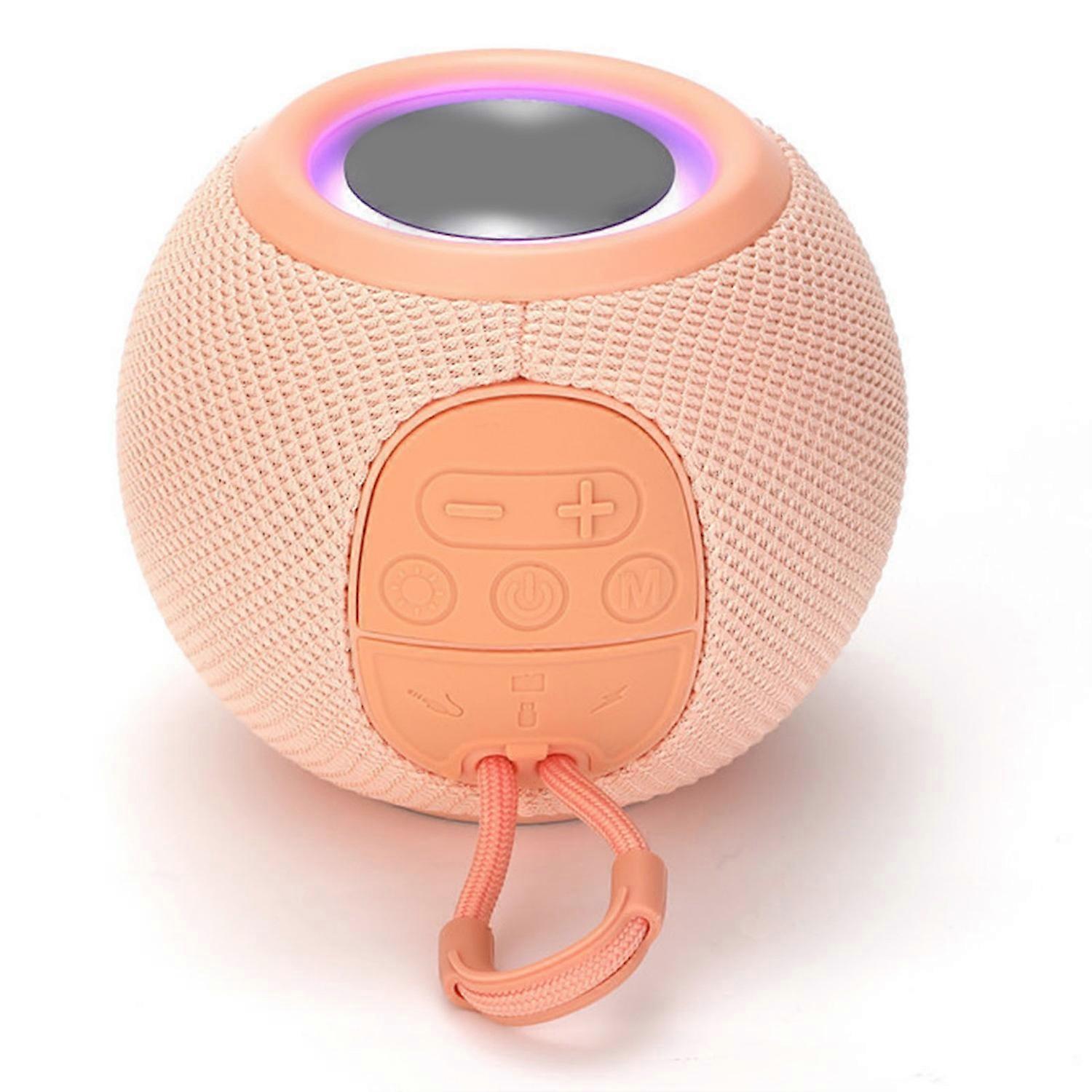 Bluetooth Wireless Speaker Mini Portable Fabric Rechargeable Speaker for Home Dormitory Party Pink 