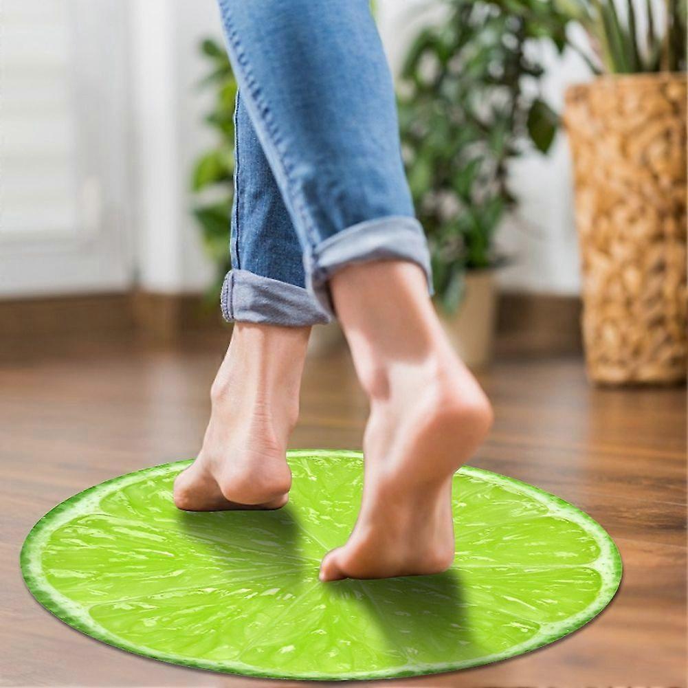 3D Simulation Fruit Printed Mat Lime Round Non-Slip Tile Sticker Self-Adhesive Wall Floor Stickers