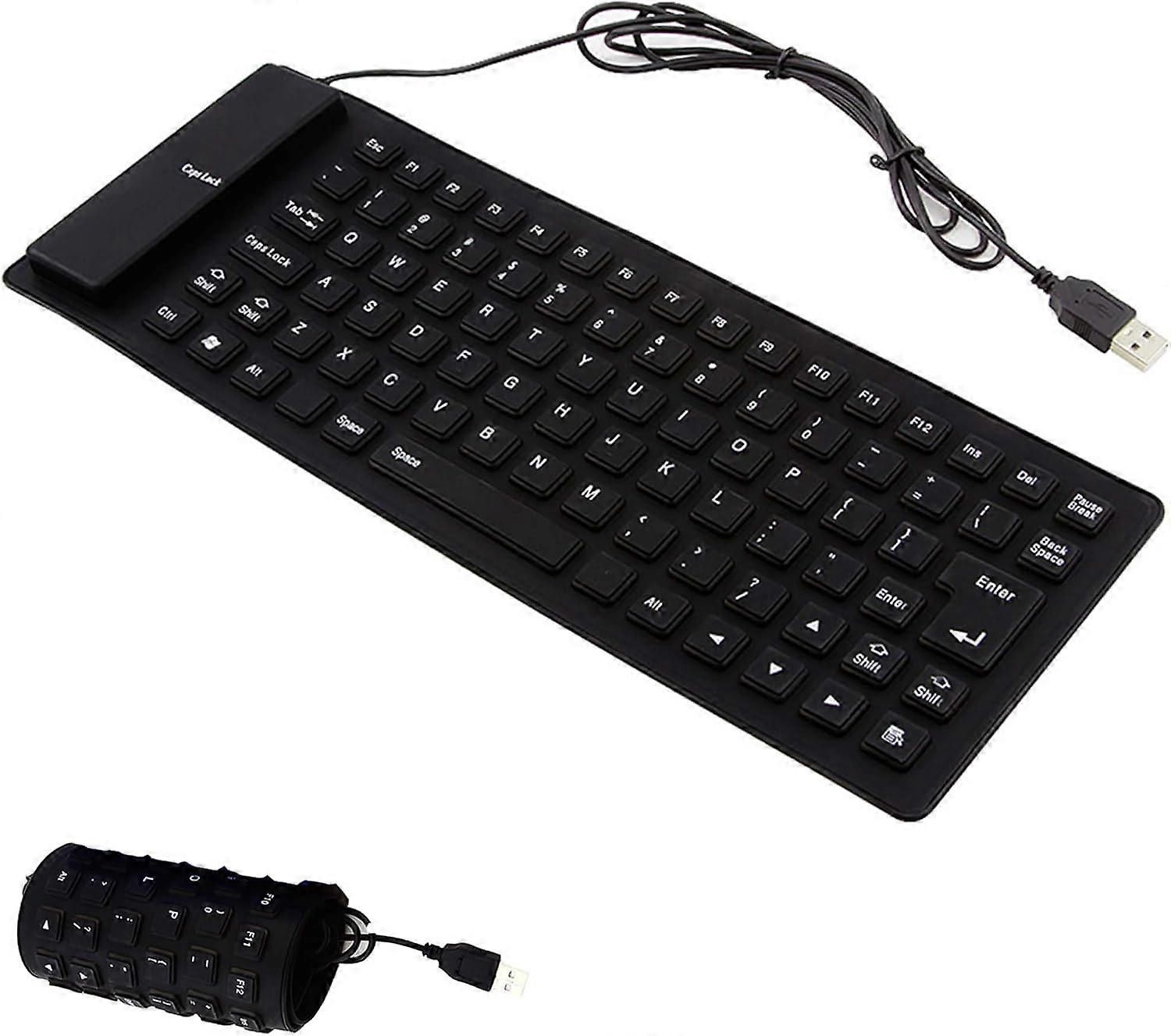 Foldable Silicone Keyboard with USB Interface, Portable Design, Compatible with Windows and Mac, Lightweight and Durable