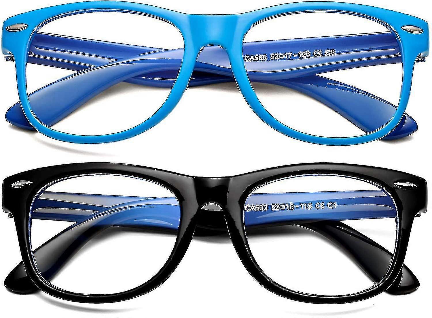 2 ארזו ילדים משקפי חסימת אור כחול בנים בנות, כאב ראש נגד מאמץ עיניים, מסגרת בלתי ניתנת לשבירה, גיל 3-12