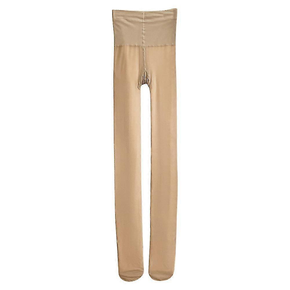 Tights Women Fake Translucent Fce Lined Elastic Leggings W Sheer Warm Slim Stretchy Stoing Pants