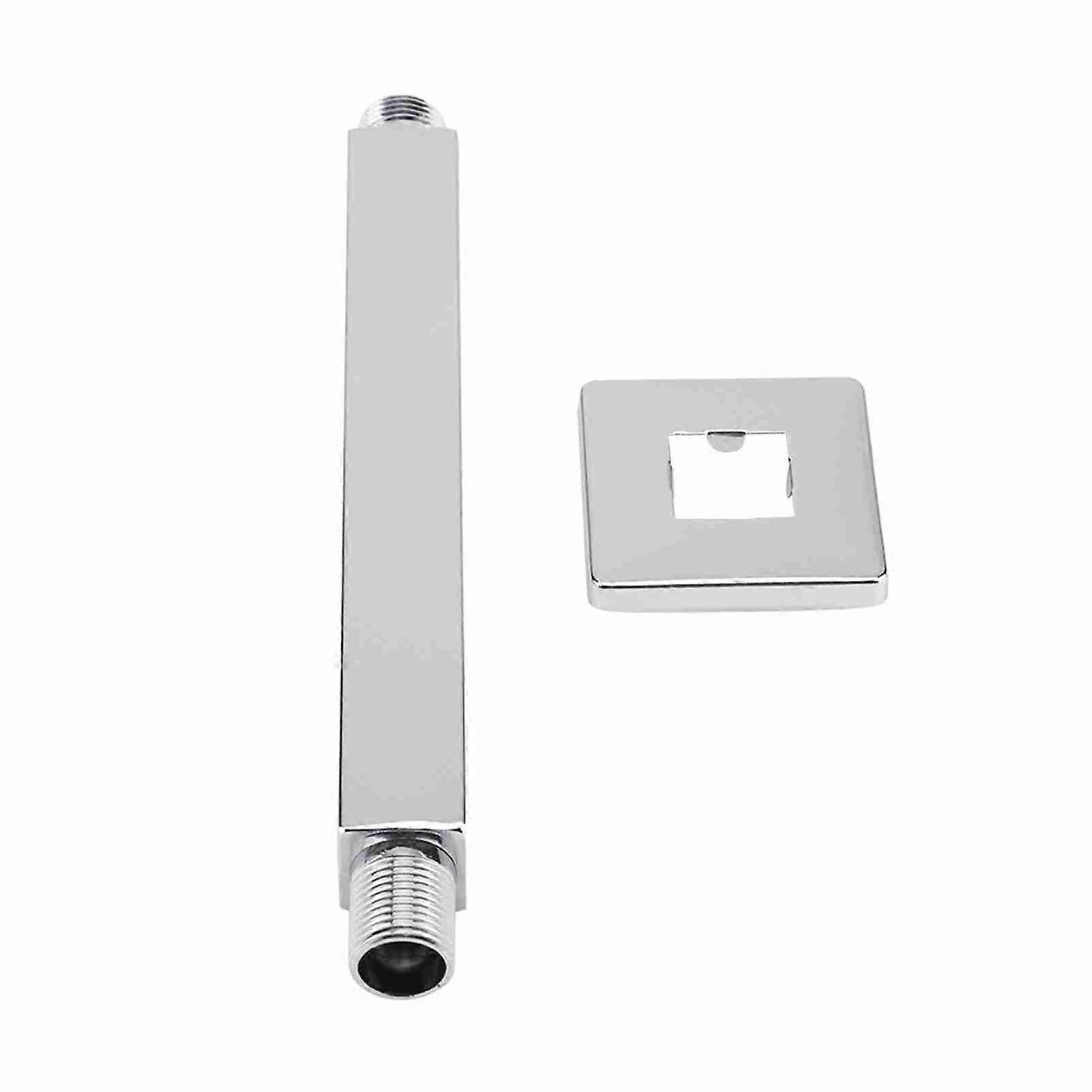 Stainless Steel Square Shower Arm, 20cm Bathroom Ceiling Mount for Shower Head, Wall-Mounted Square Pipe with Secure Fixing for Easy Installation