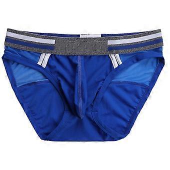 Bekväma stretchiga män bokstäver tryck trosor triangel sexiga kalsonger för män (blå s)
