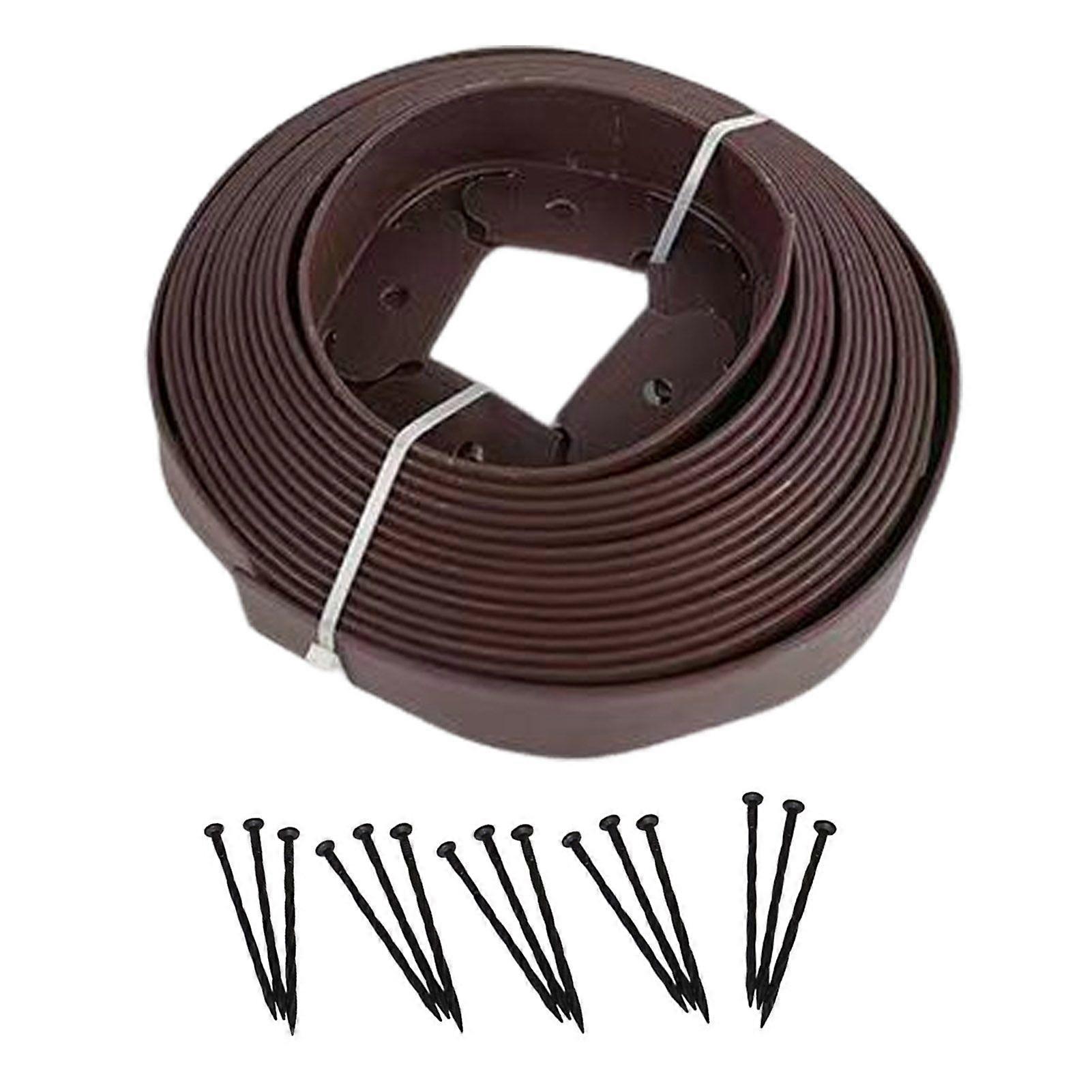 Landscape Edging Border No Dig All-weather Garden Isolation Edging Border with Spikes Easy-to-Install Cuttable Isolation Edging for Flower Beds Yard