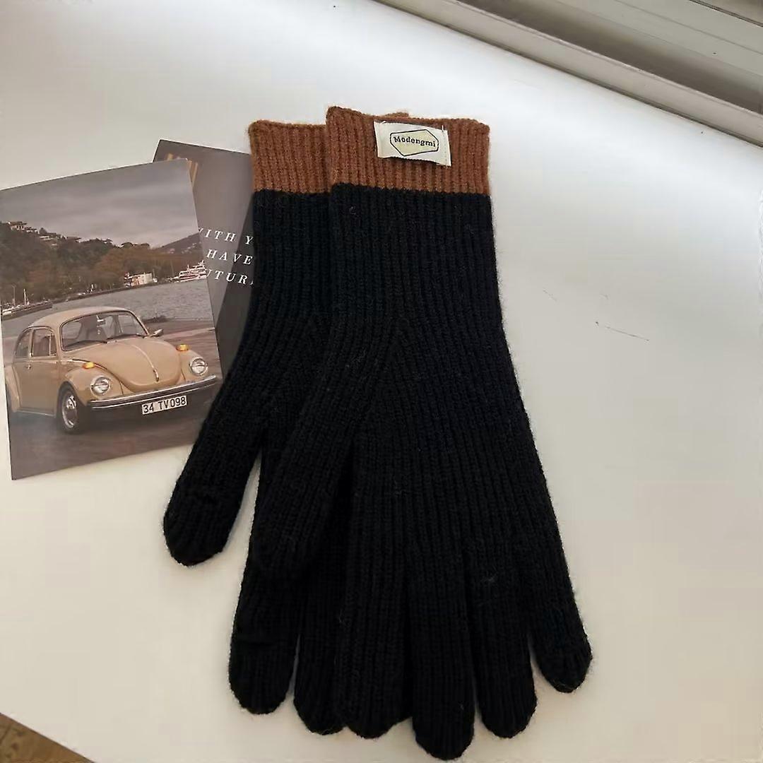 Knitted Gloves, Five-Finger, Wool, Touchscreen-Friendly