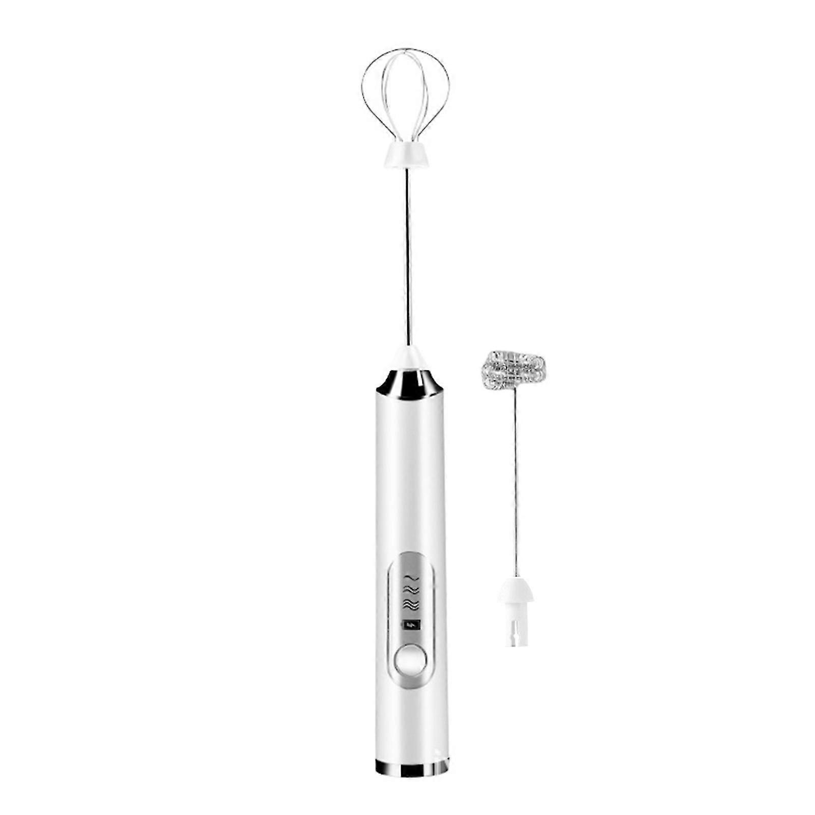 Electric Milk Frother with Double Whisk Rechargeable 2 in 1 Handheld Hand Mixer