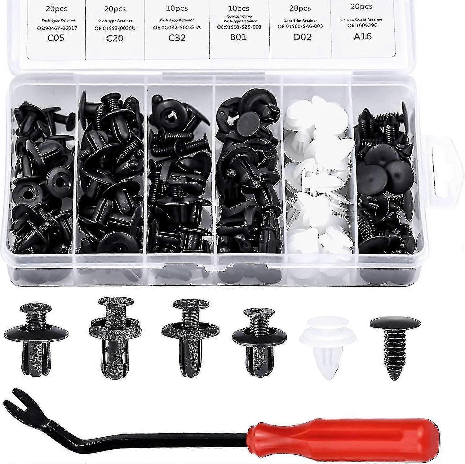 100 stuks plastic nylon autohouderclips