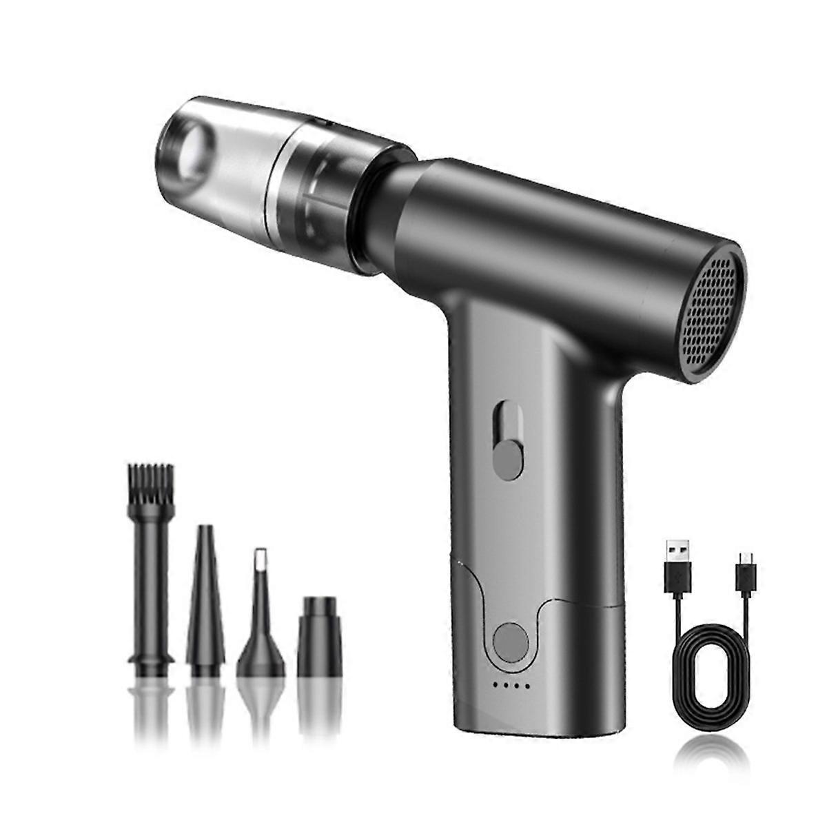 Compressed Air Duster 11000RPM Portable Air Blower and Mini Cordless Vacuum Cleaner for Car Home Ke