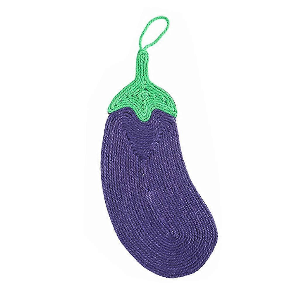Eggplant-Shaped Sisal Cat Scratching Board for Indoor Cats, Non-Toxic Material, Durable Design, 20x10 Inches