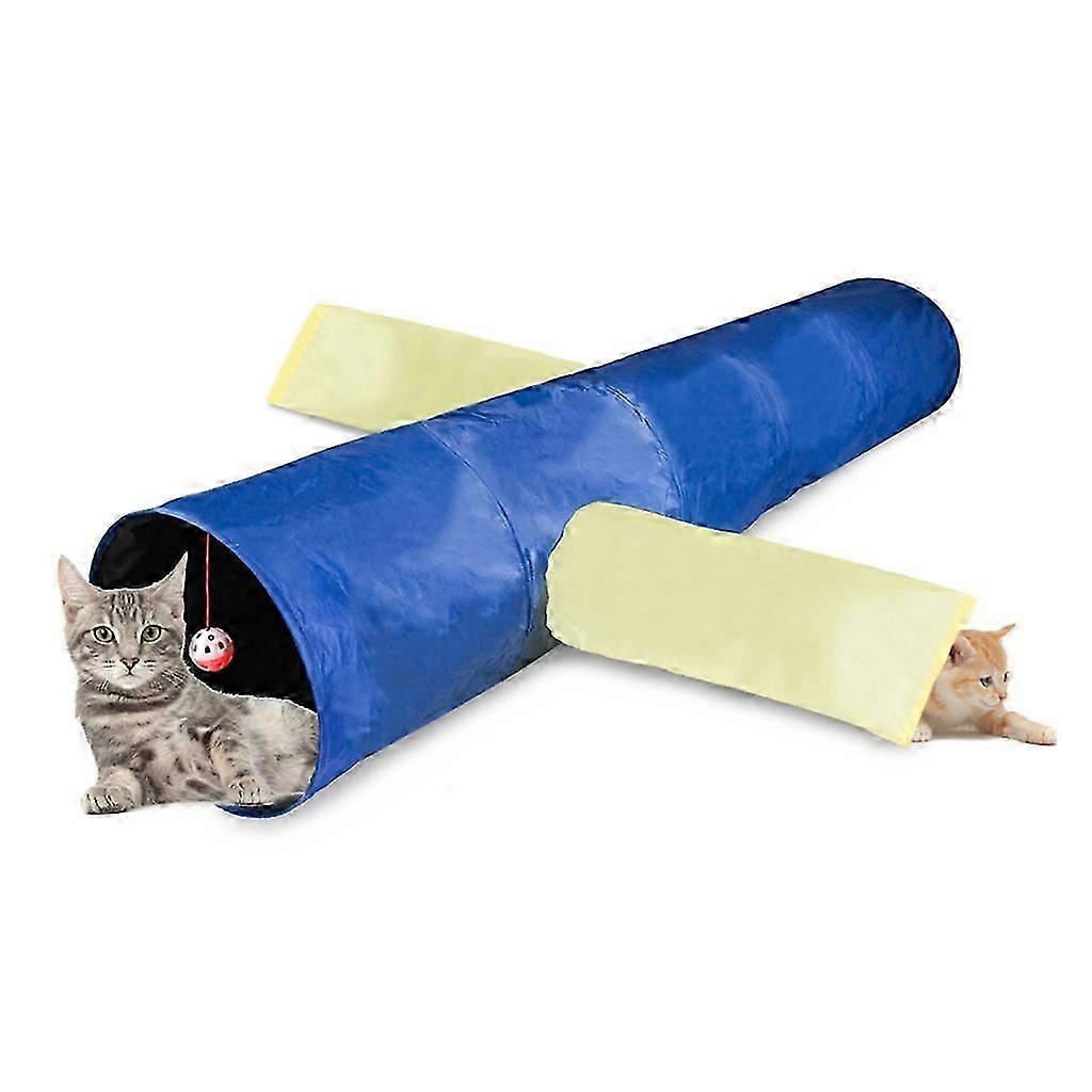 Collapsible Cat Tunnel Tube Kitten 3-Way Tunnels Interactive Tube Ball Toy