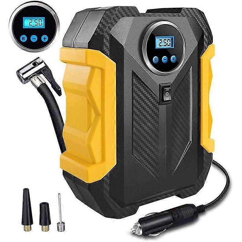 Car Compressor, Portable Tire Filler Car Tire Air Compressor with Automatic Shut-Off Function, Digital LCD Display