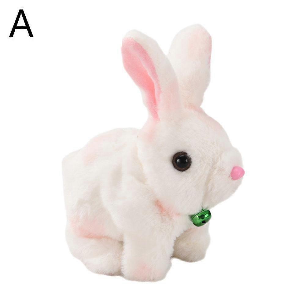 Plush Electric White Rabbit Simulation Pet That Can Walk, Bark, Move Pet Toy