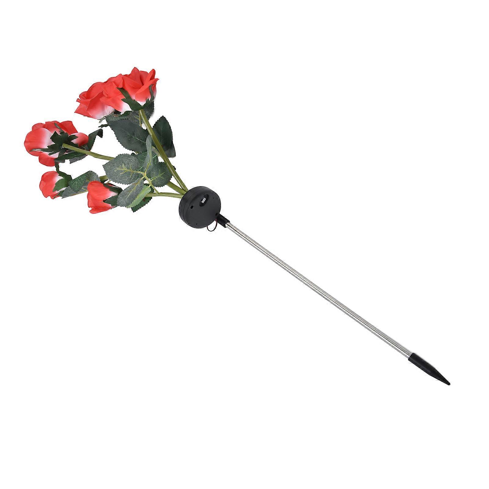 Solar Flower Lights 78cm Red Polysilicon Solar Panel 600mAh Battery