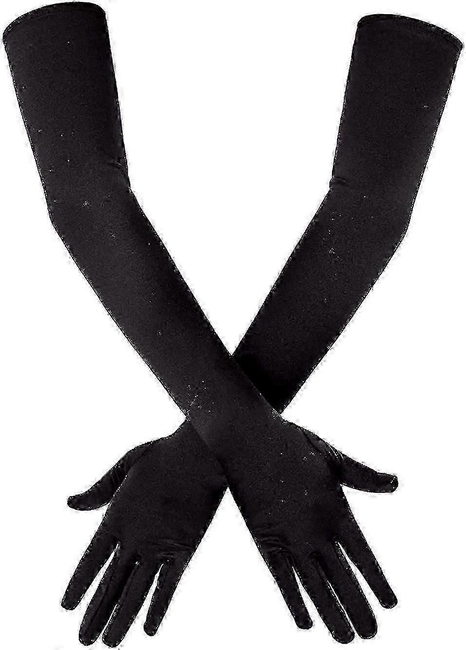 Long Elbow Satin Gloves, 21 Inch Stretchy 1920s Opera Gloves Evening Party Dance Gloves,easily Use
