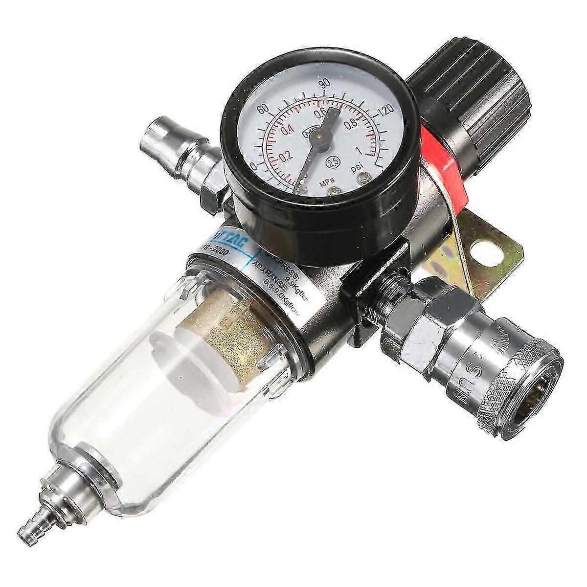 1/4' Bsp Air Compressor Filter Water Separator Trap Tools Kit W/ Regulator JR2025032600746