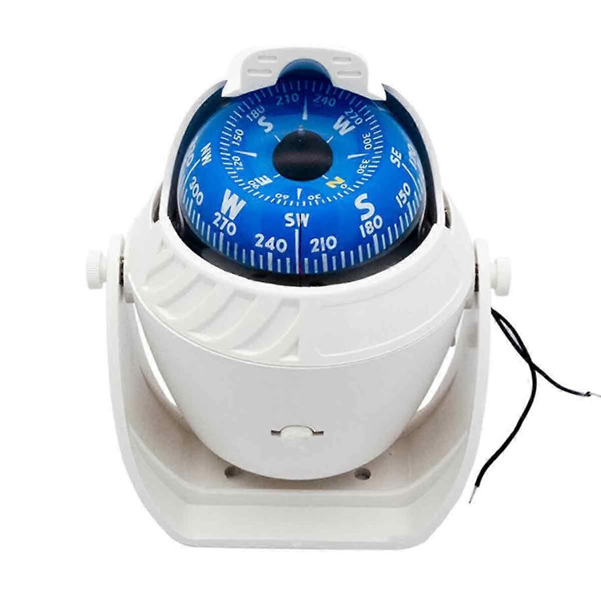 Luminous compass high-precision magnetic declination adjustment paddle waterproof marine compass with LED light white