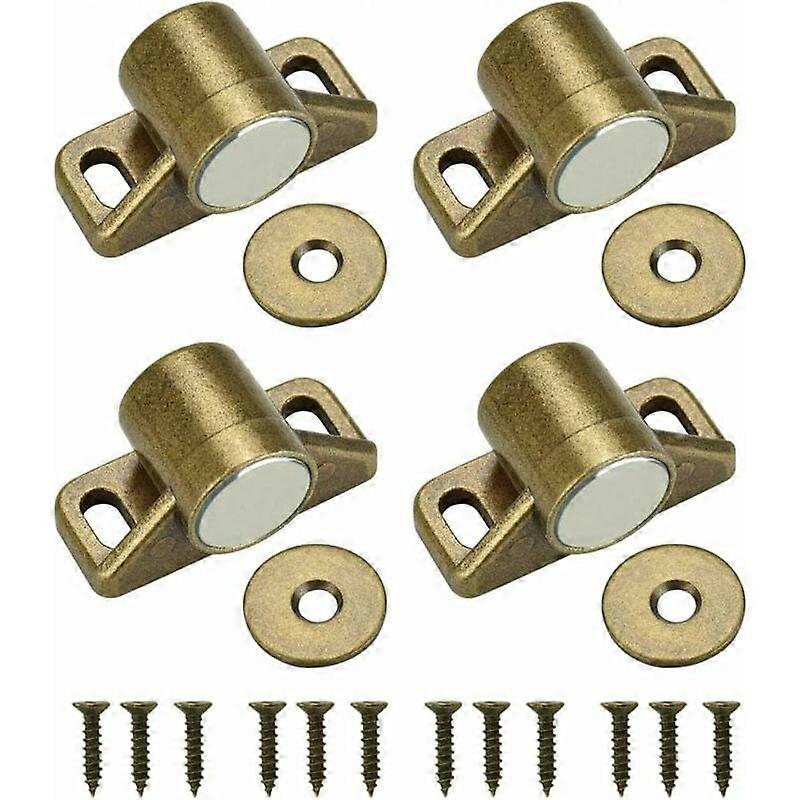 Cabinet Fastener, Rustproof and Sturdy for Application Scenario, 4PCS Magnetic Cabinet Catch in Vintage Bronze, Easy Installation with High Security