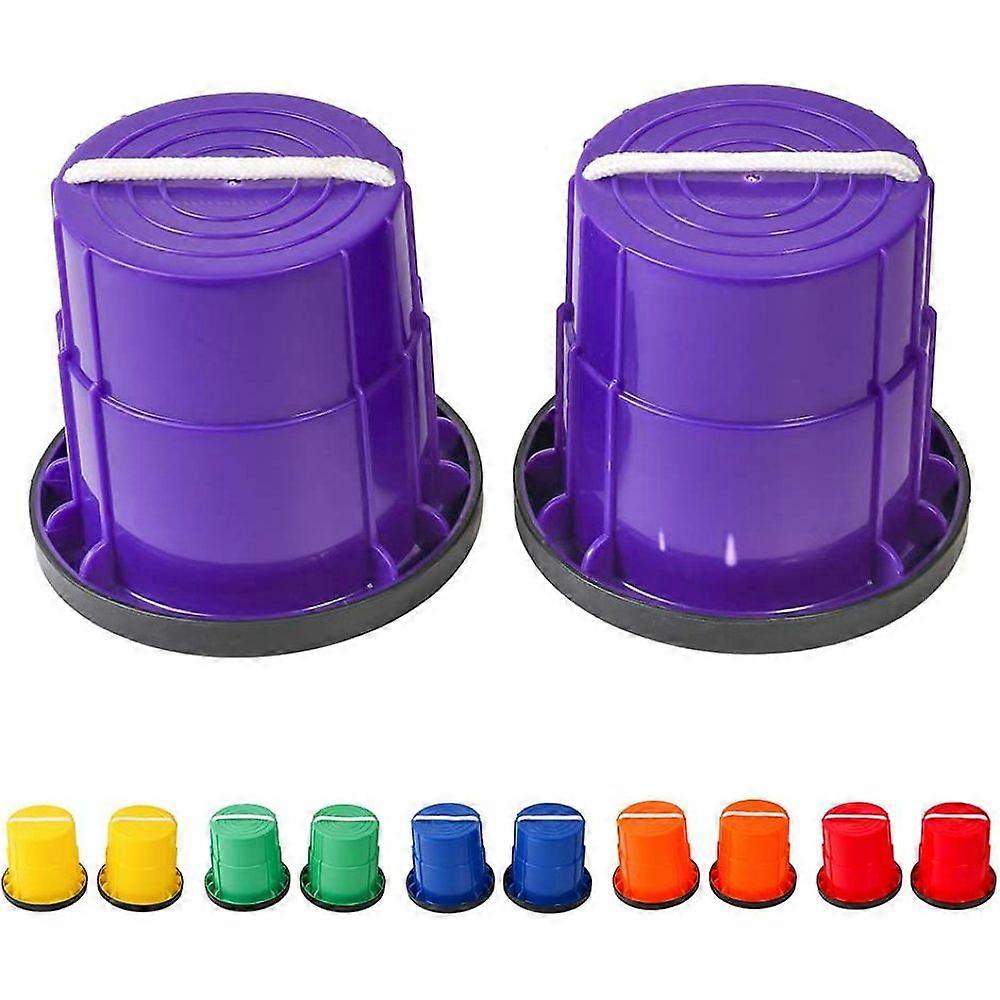 Stepping Buckets for Birthday Parties, Safe Materials Balance Stones for Playgrounds and Garden Use with Non-Slip Rubber Edge