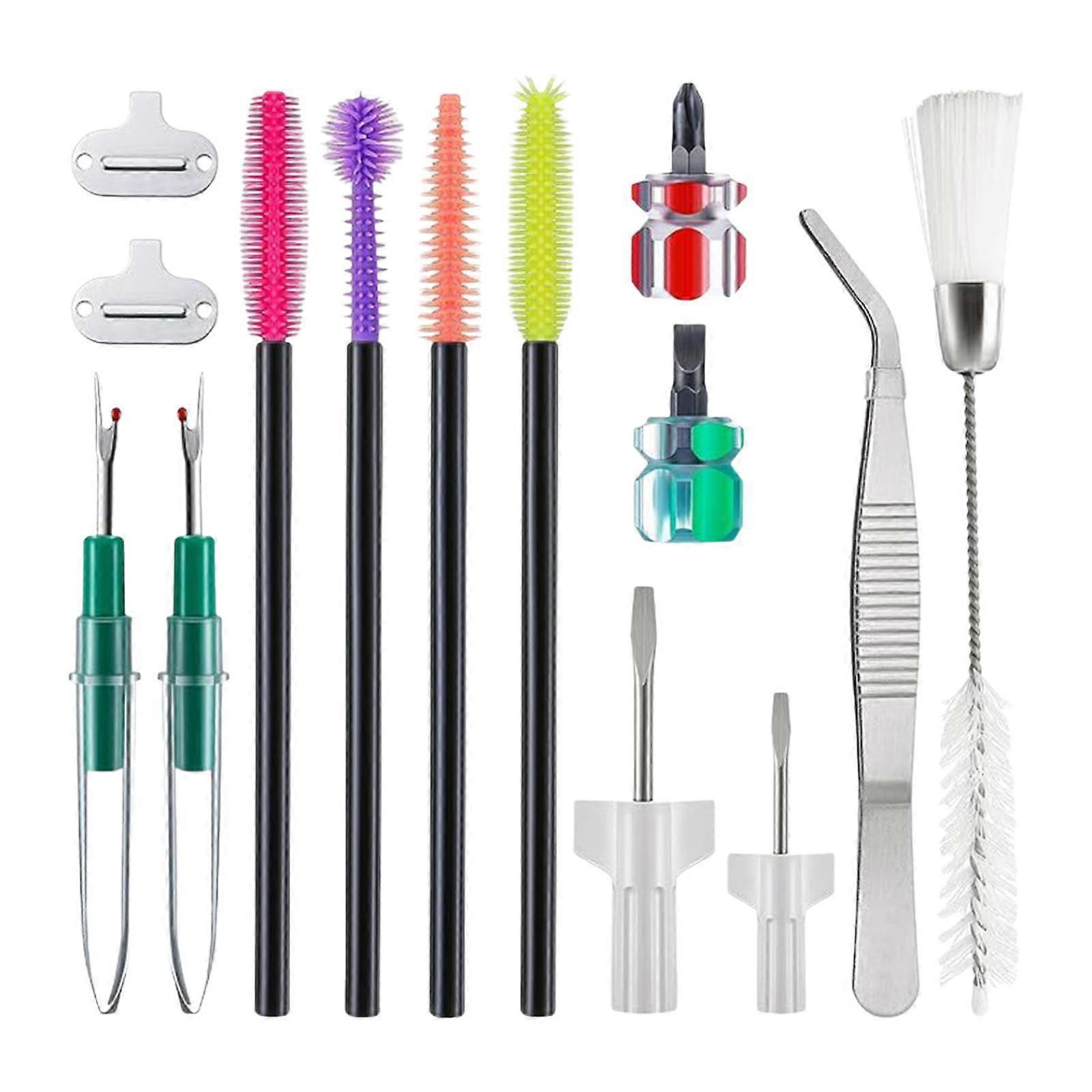 14x Sewing Machine Cleaning Kit Double Headed Brush Overlocks Cleaner Tools