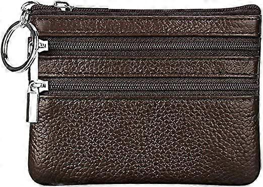 محفظة نسائية من الجلد الأصلي عملة معدنية محفظة صغيرة تغيير المحفظة مع حلقة المفتاح