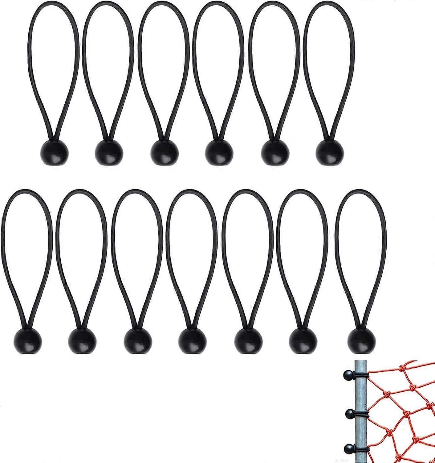 Reusable Ball Bungee Cords, Elastic String For Easy Install Or Remove, Perfect For Heavy Duty Tarp And Outdoor Canopies, 30 Pieces Black, Secure