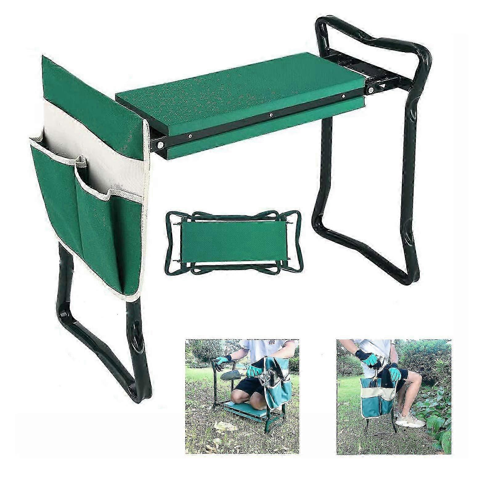 راكع الحديقة والمقعد - كرسي قابل للطي شديد التحمل للبستنة ، يحمي الركبتين والظهر ، يدعم ما يصل إلى 330 رطلا - هدية رائعة للبستانيين