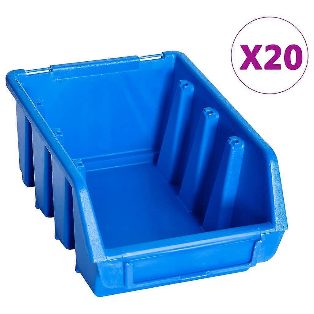 Stacking Boxes 20 Pcs. Blue Plastic