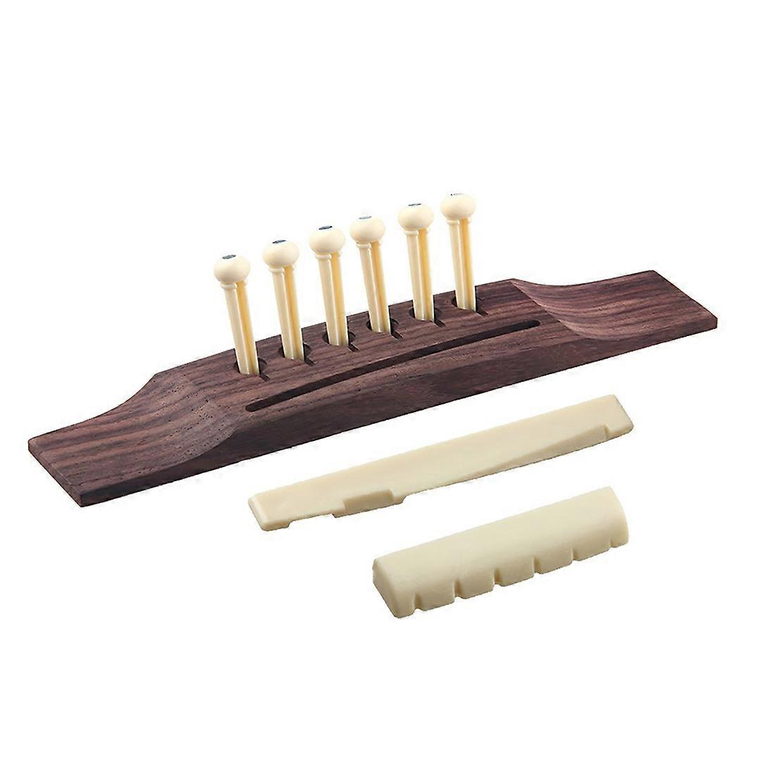 6 Pieces Bridge Pins/Saddle/Nut Abalone Red + reddish brown