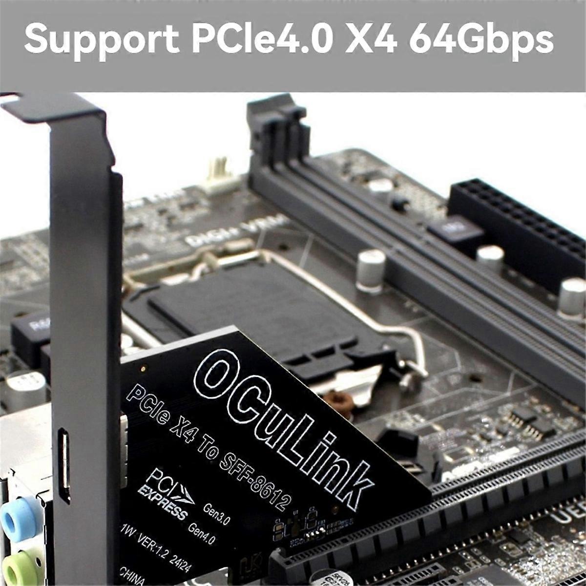 PCIe 4.0 X4 to Oculink SFF8611/8612 Expansion Card for Win/Linux