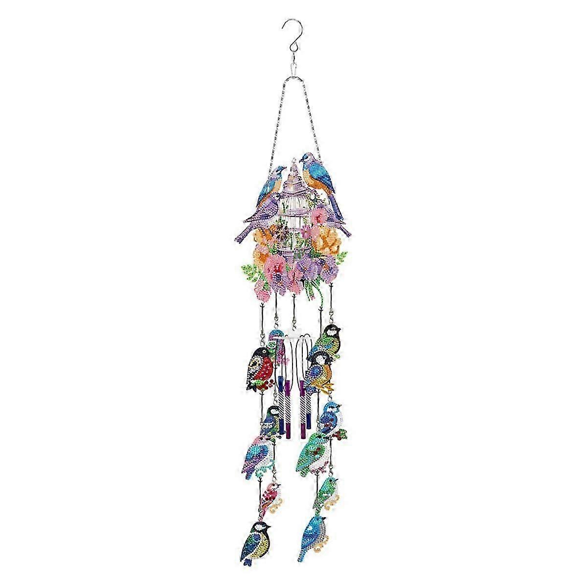 DIY Sun Catching Wind Chimes, Double Sided 5D Bird Hanging Ornament