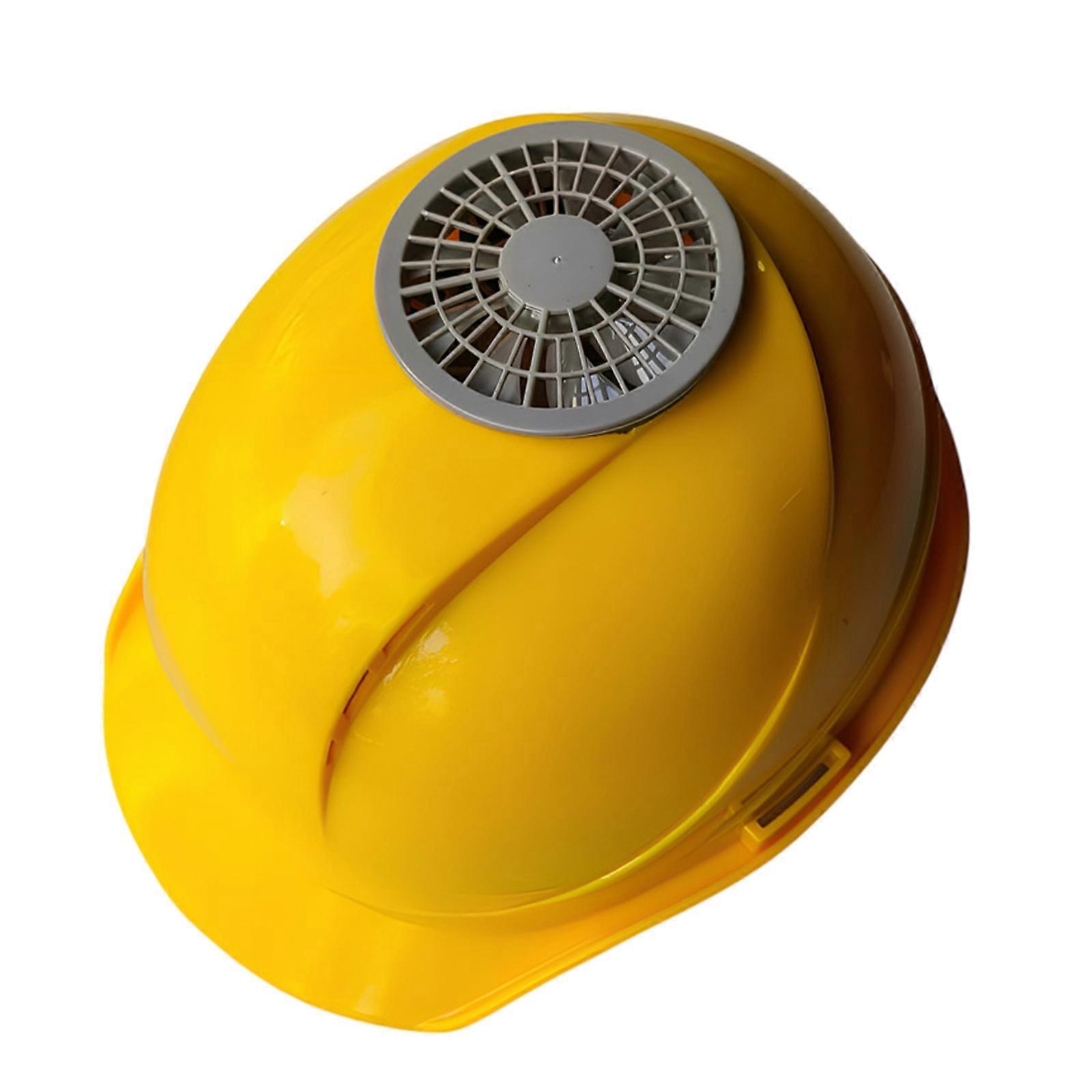 ソーラーファン付き換気安全ヘルメットエンジニア作業帽子建設現場用監督者ヘルメット黄色
