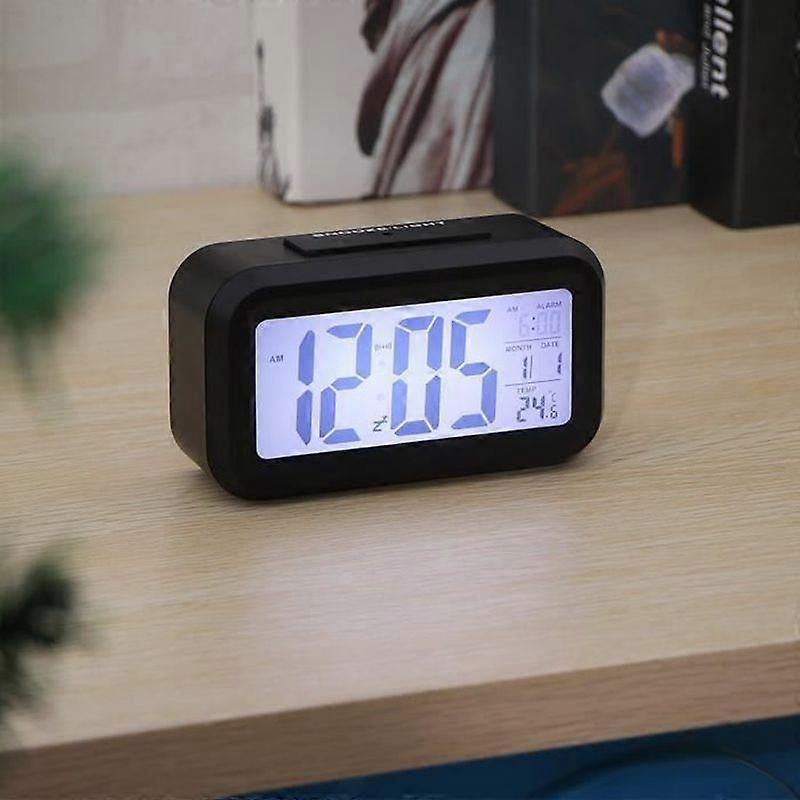 Alarm Clock Without Radio LCD Screen With Night Vision - Black