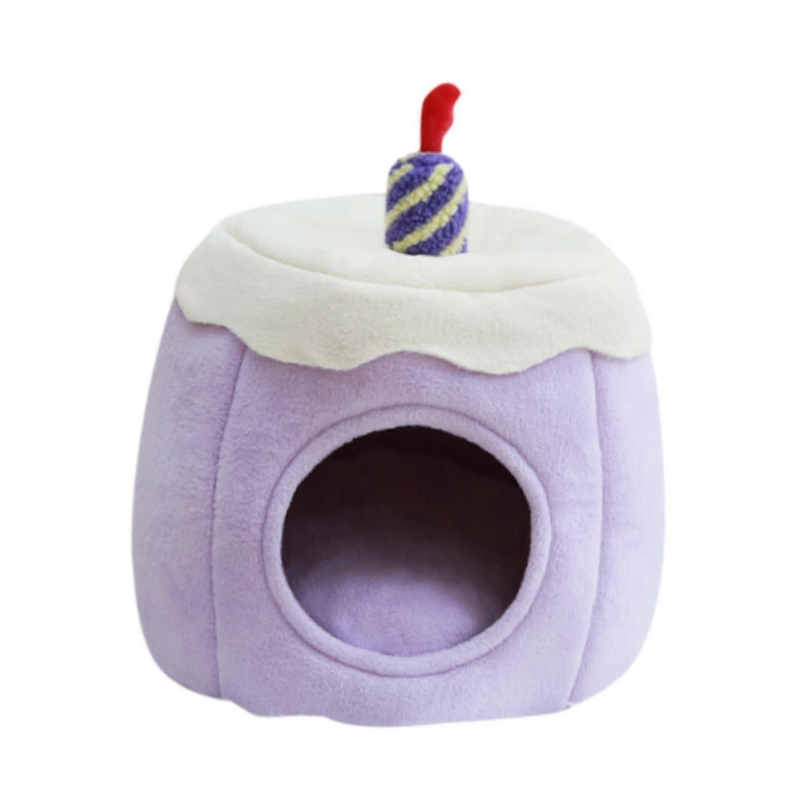 Warm Dog Bed Semi Closed Cake Shape Cat Nest Soft for Puppy Poodle Chihuahua S