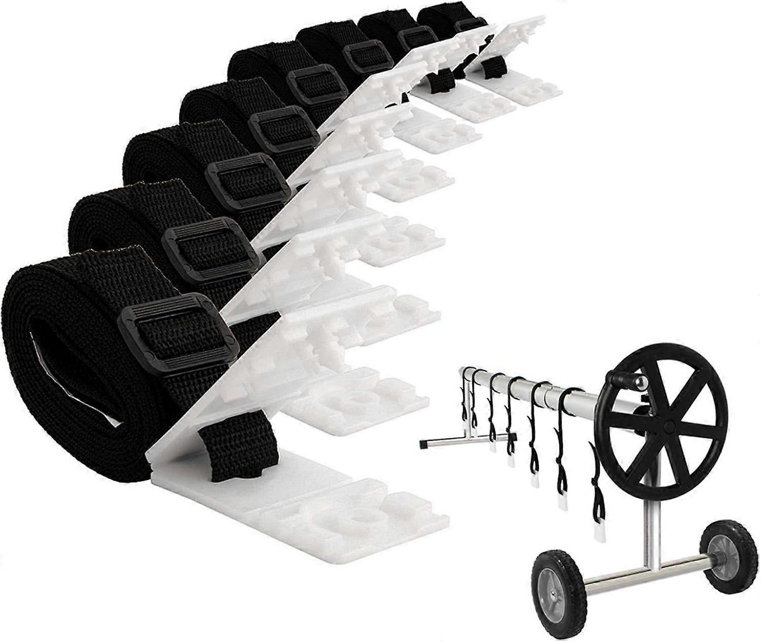 100pcs set pool tarpaulin reel straps and clips for solar pool cover reel, for hollow solar pool reel tubes