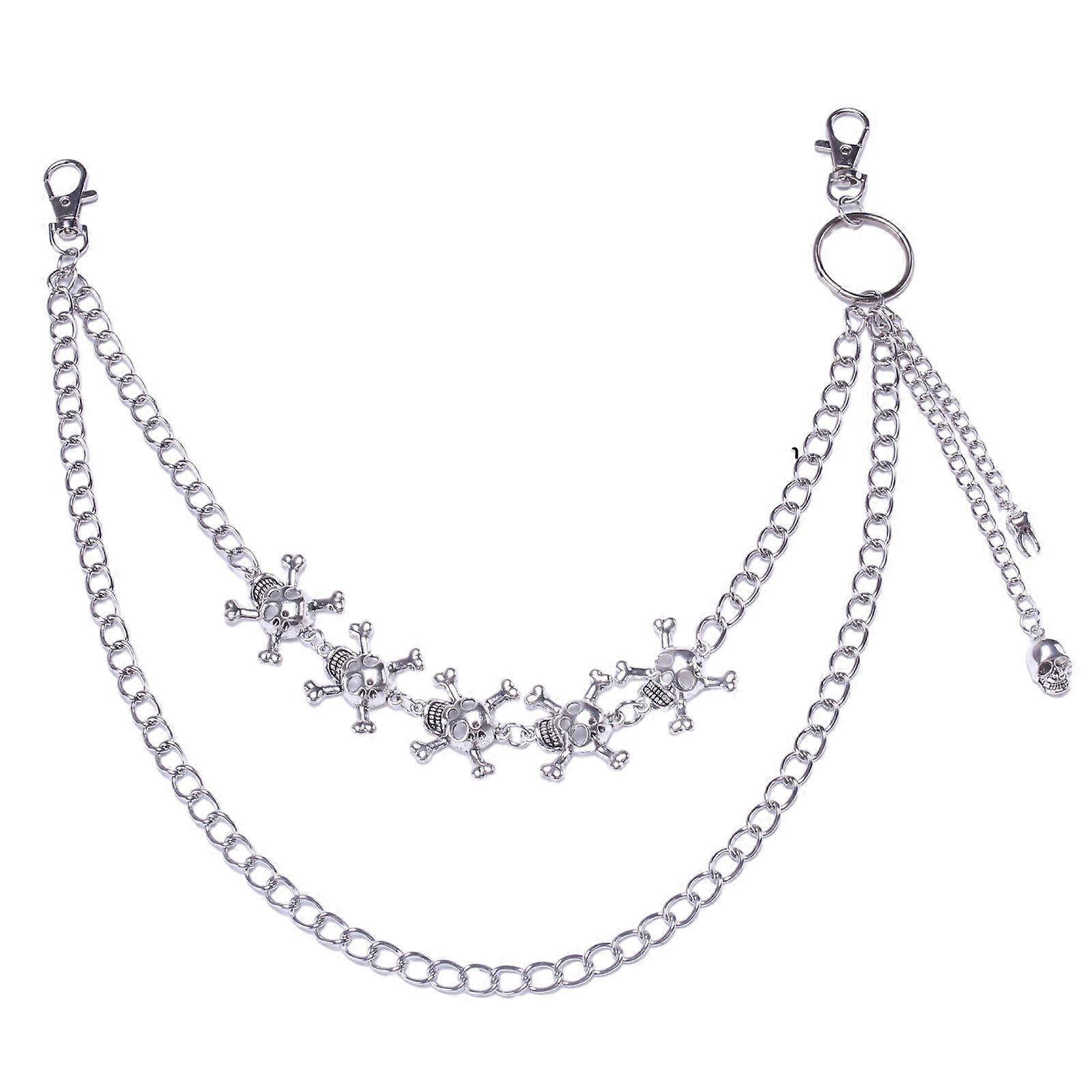 Unisex Punk Style Chain for Pants Heavy Duty Chain Hiphop Trousers Jeans Chain with Lobster Clasps for Wallet Keys  Silver