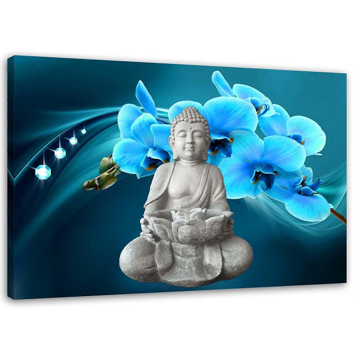 Leinwandbild, Buddha Diamant Orchidee - 60x40